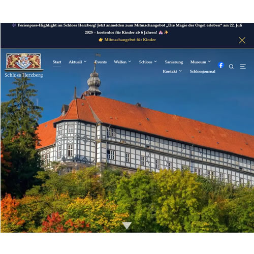 Schloss Herzberg Website